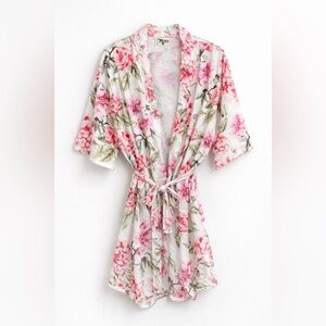 🌸 Show Me Your Mumu Floral Kimono Robe Tie Waist Boho Bridal O/S
